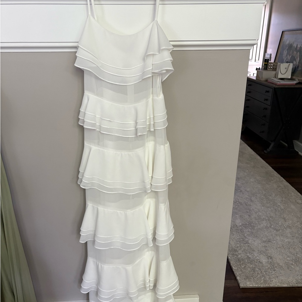 Elegant White Ruffle Dress